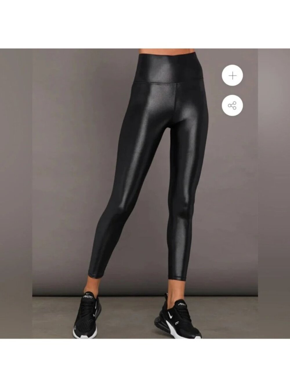 Carbon38 High Rise Cropped Leggings in Takara Shine Black Size Small